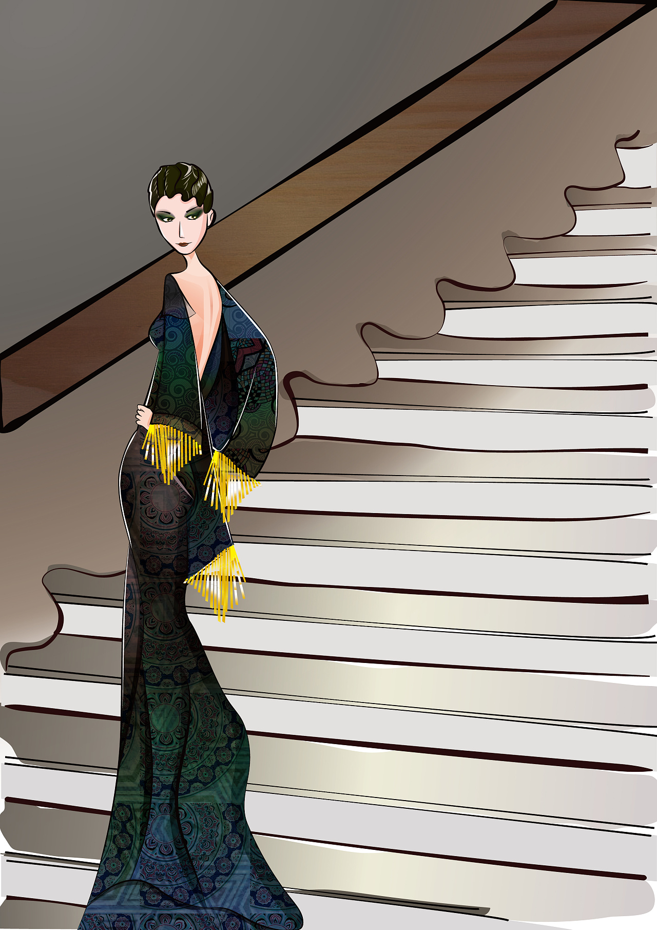 dior-1998年春夏高定时装插画