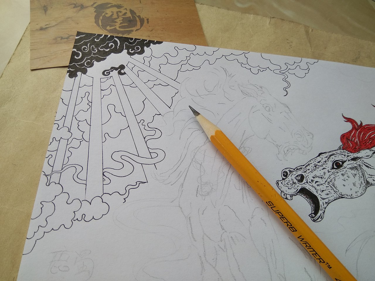 2017.11.20-山海经-鹿蜀（图ZOTc1NzI5MDQ=） - 创作习作 - 站酷设计师毣余原创素材 - 站酷ZCOOL