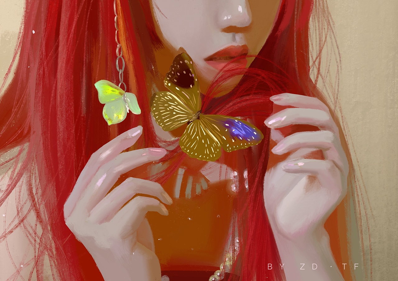 飞蛾扑火 · 蝴蝶少女|插画|创作习作|zdtf - 原创作品 - 站酷 (zcool