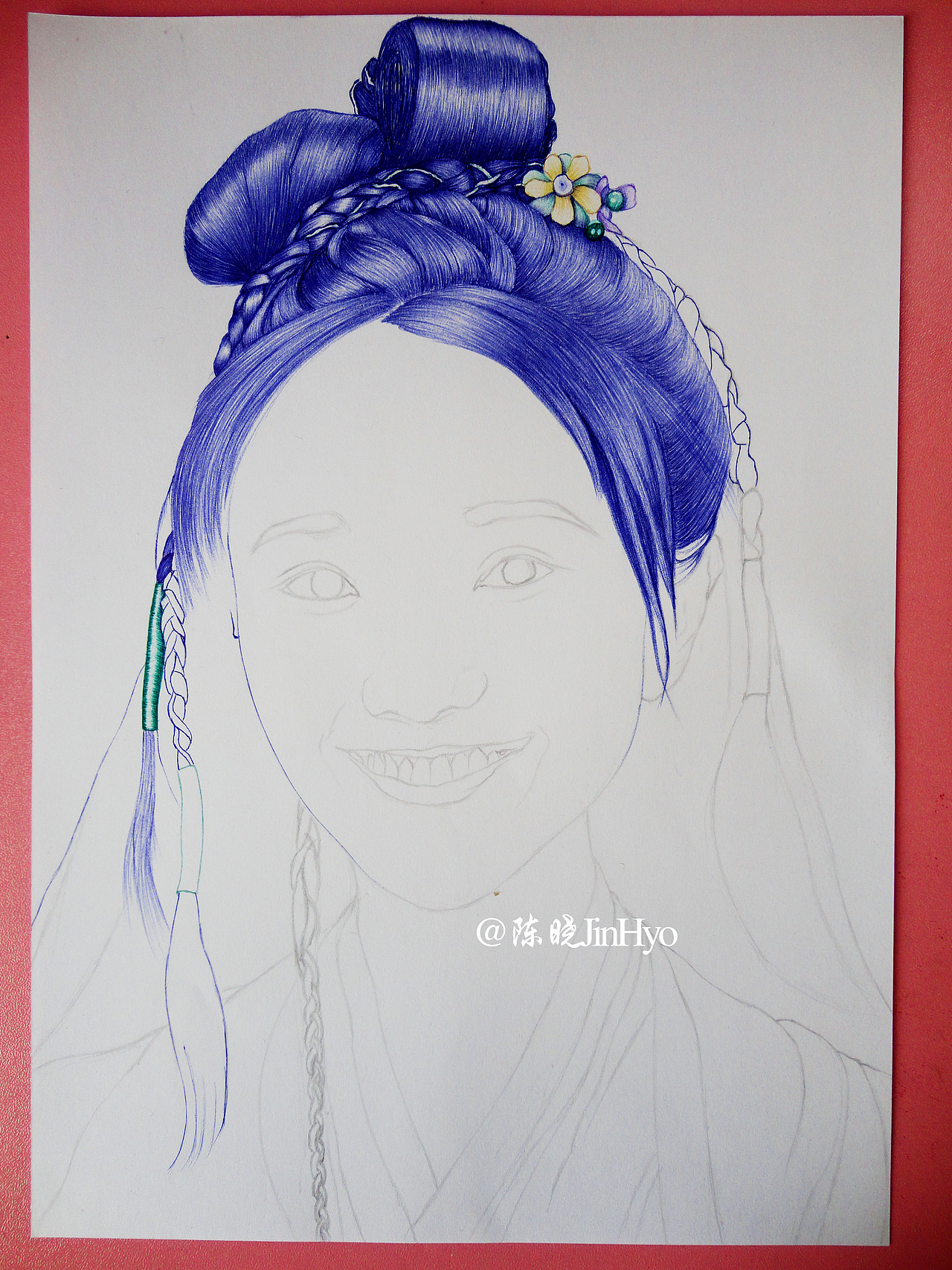 圆珠笔手绘新白娘子传奇肖燕