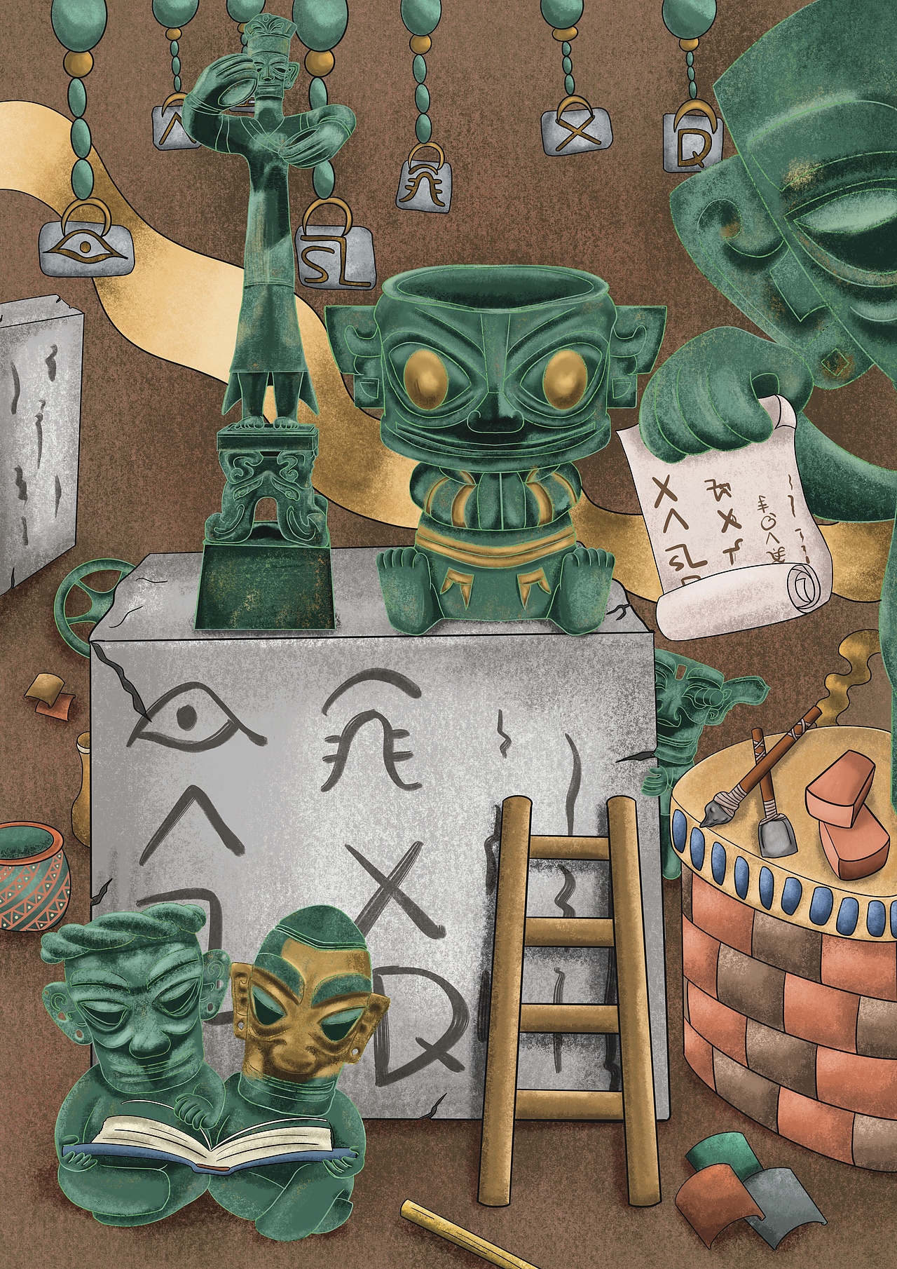 毕业设计 ‖ 三星堆系列插画