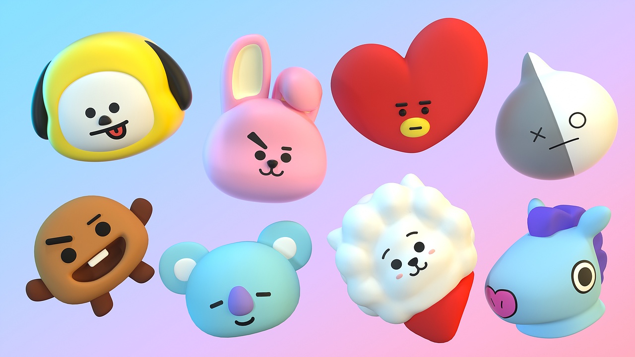 bt21|建模渲染练习|三维|人物/生物|soug_簌簌 - 原创作品 - 站酷