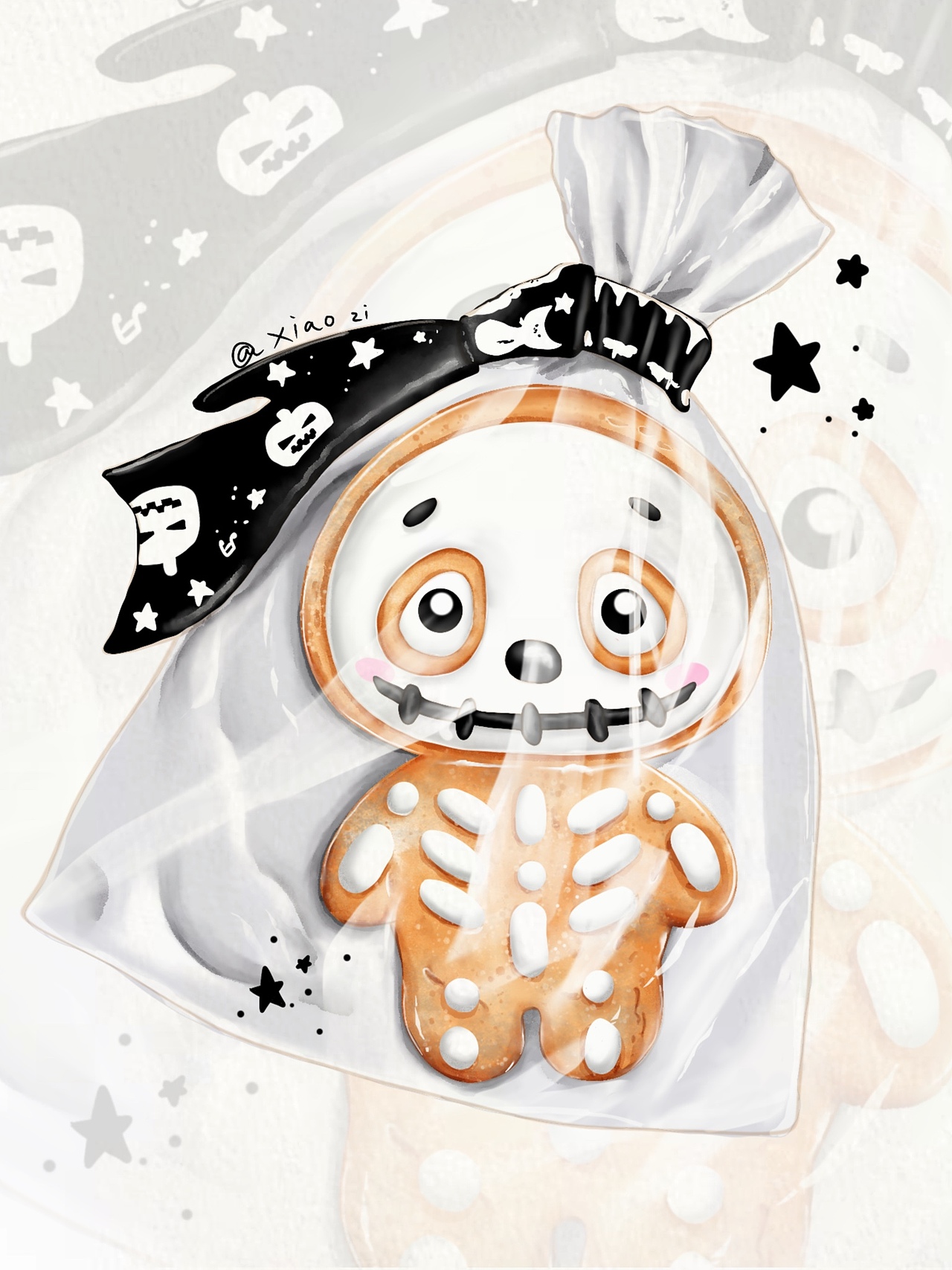 万圣节骷髅饼干小人练习