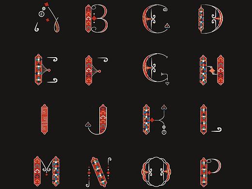 故宫元素alphabet design