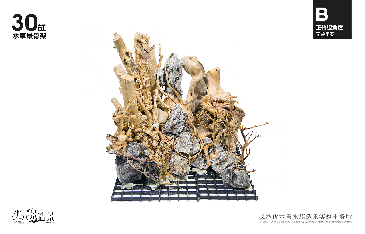 鱼缸草缸杜鹃根珊瑚沉木青龙石整体鱼缸骨架作品