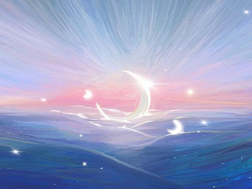 插画小习作|静谧海面