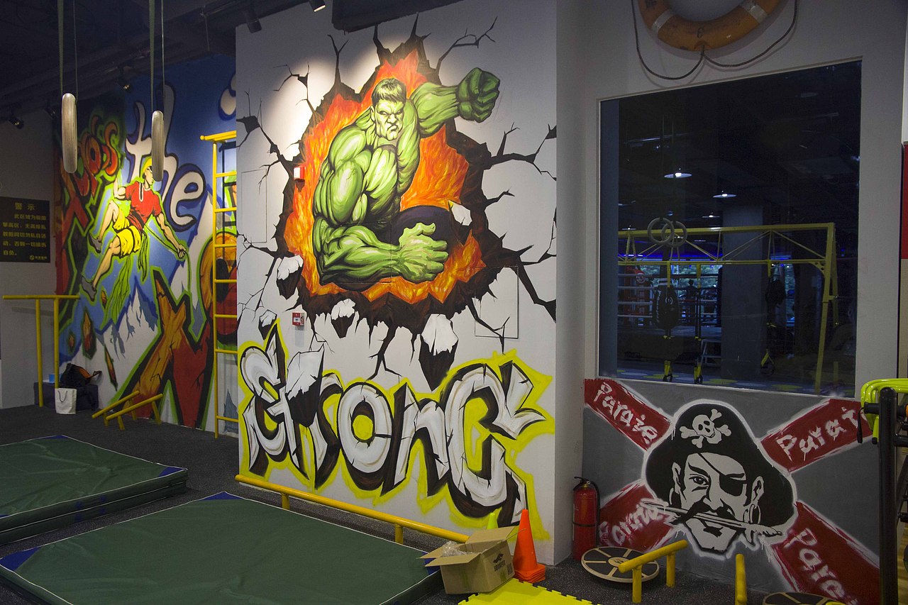 健身房手绘涂鸦