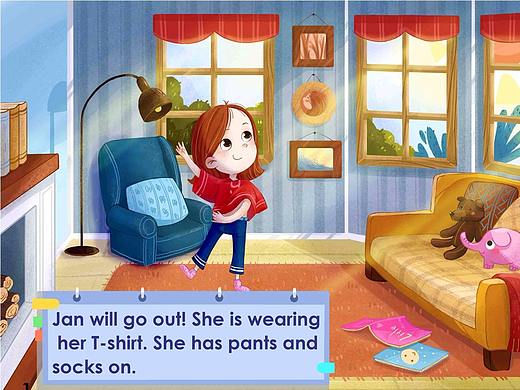 【原创作品】2月份画的一本英语教学绘本---部分插图