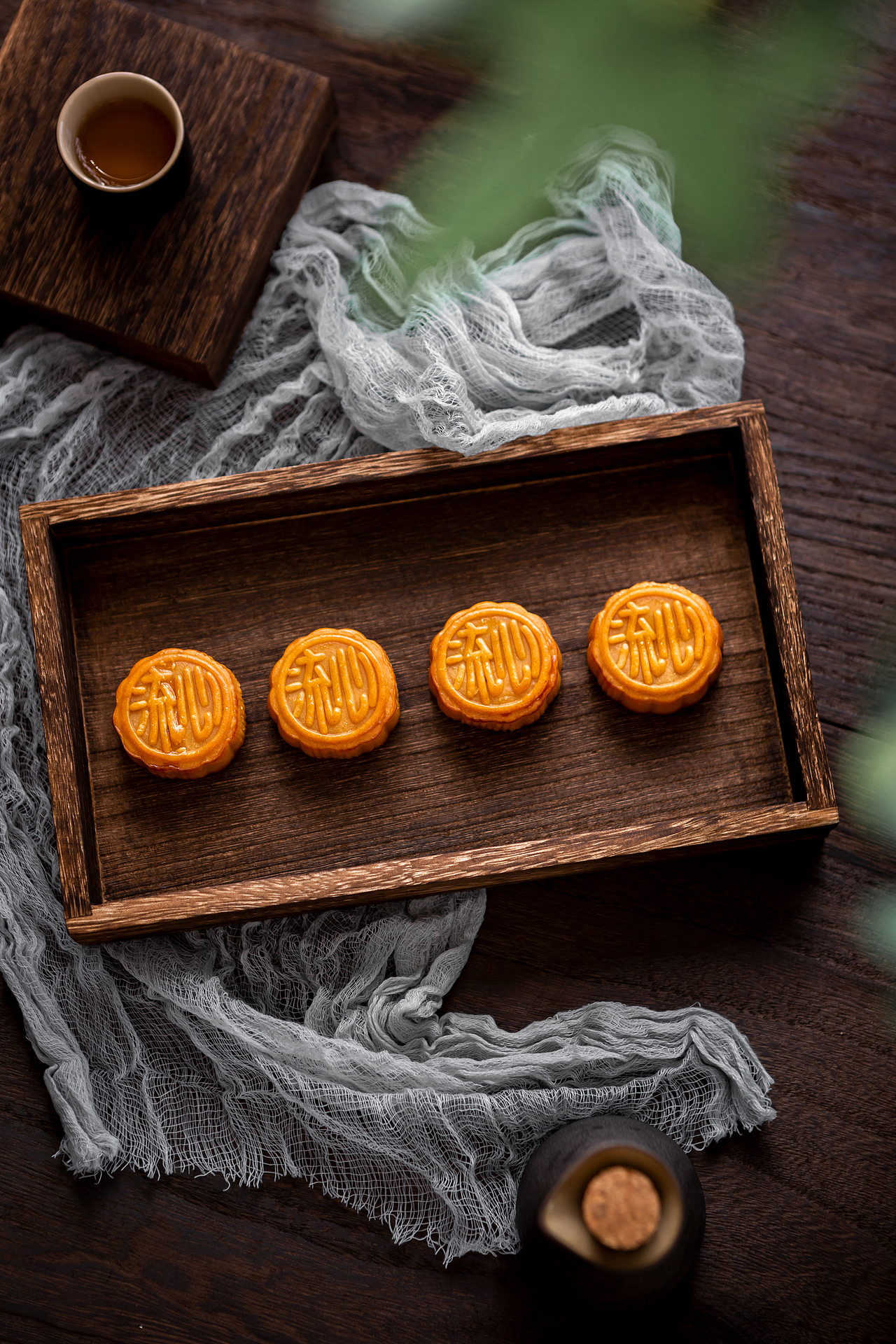 一组中式氛围月饼片