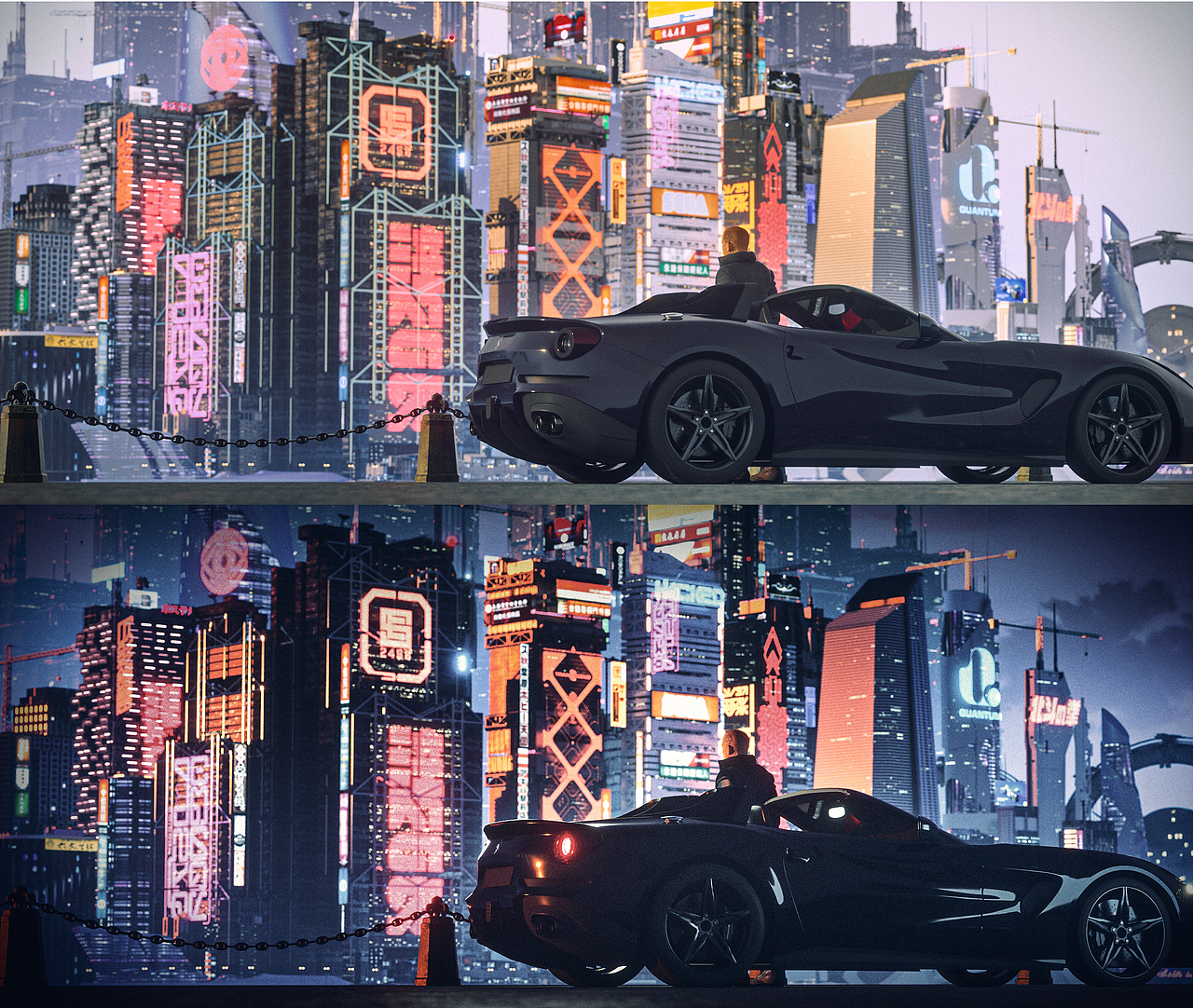 赛博朋克概念场景baynight练习