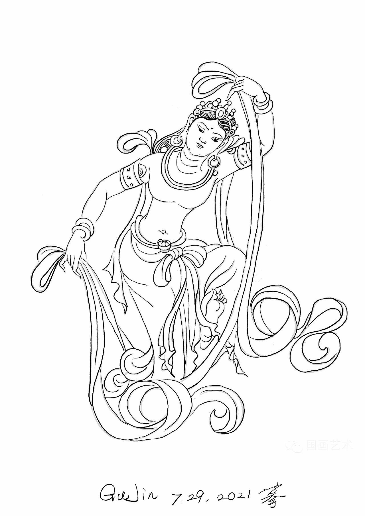 数字白描敦煌系列一