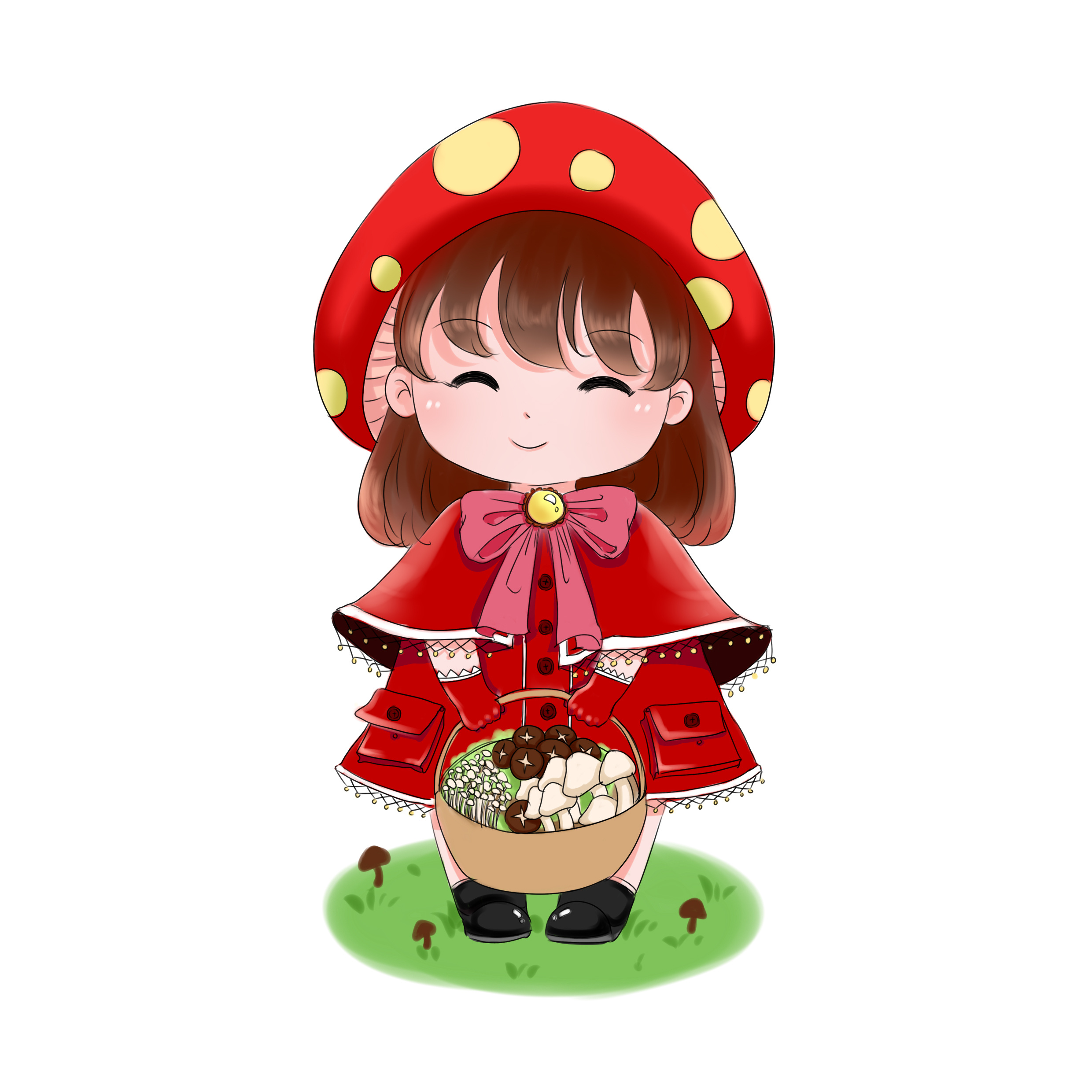 蘑菇与卡通女孩图片素材-编号29268004-图行天下