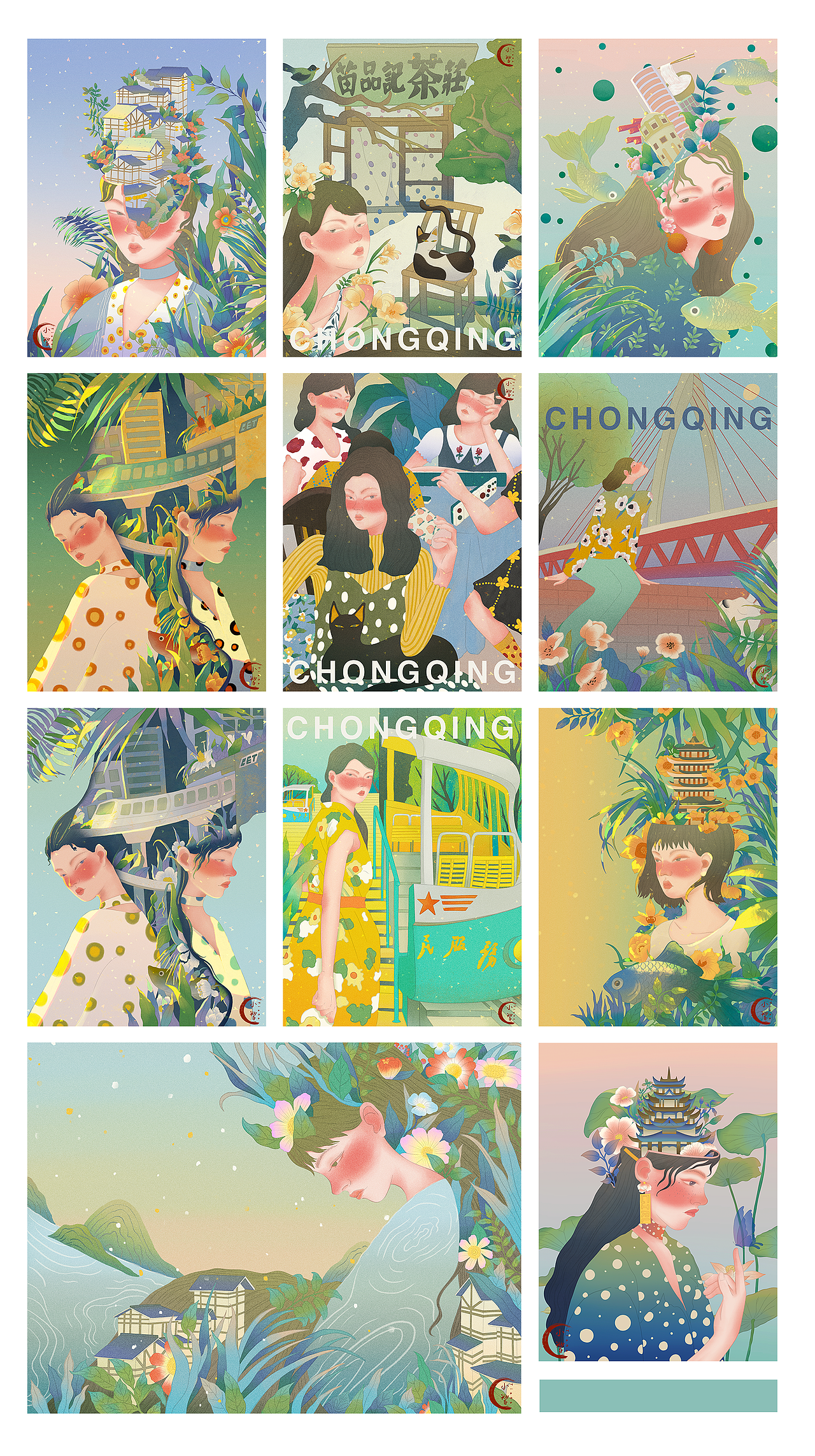 一些女孩的图（图ZMjYxMDg0Nzcy） - 艺术插画 - 站酷设计师Tiana小智原创素材 - 站酷ZCOOL