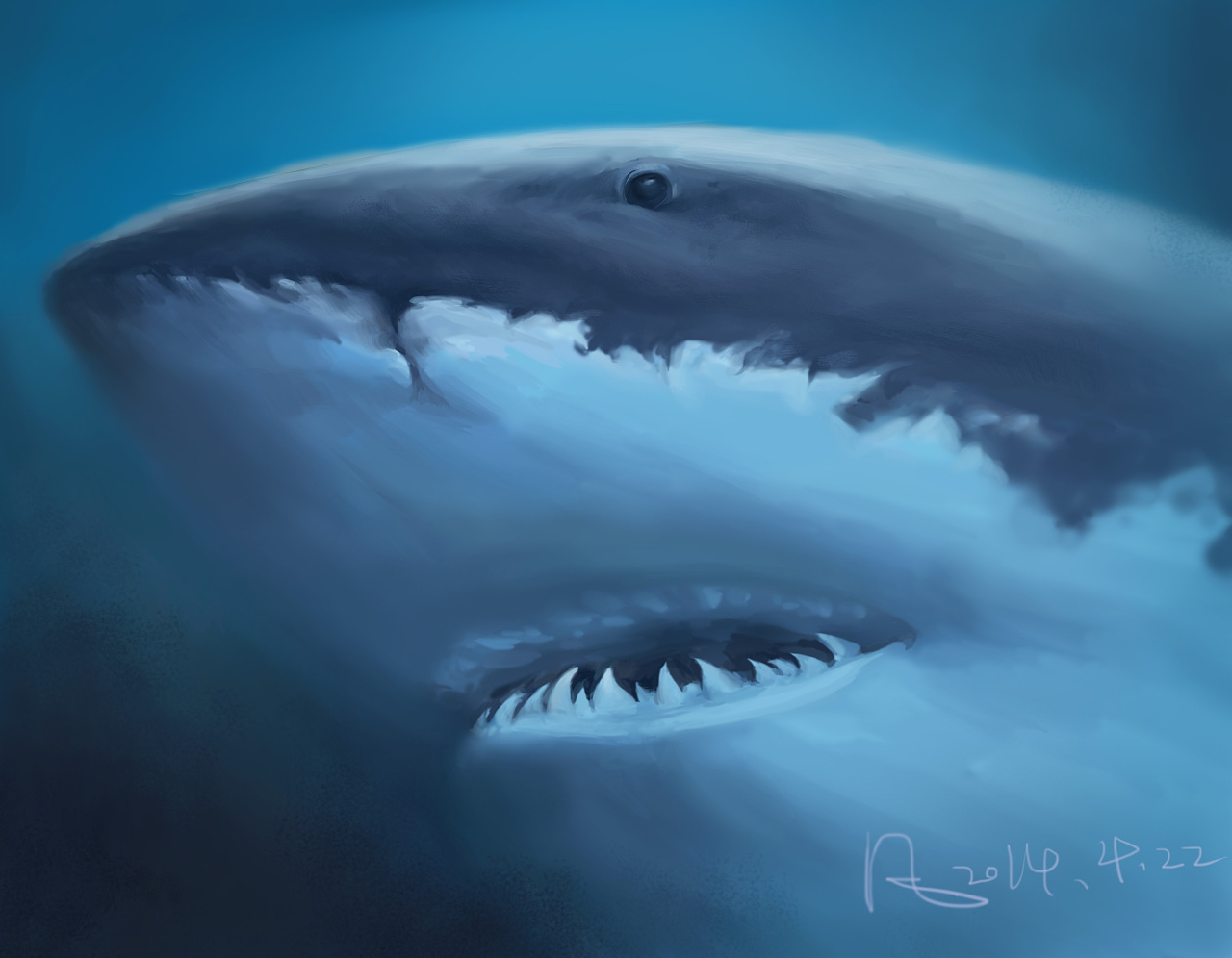 《大白鲨》|纯艺术|素描|纪晖Leo - 原创作品 - 站酷 (ZCOOL)