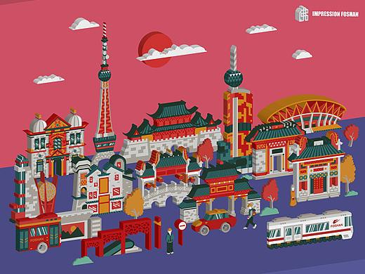 印象佛山——城市形象插画图形设计