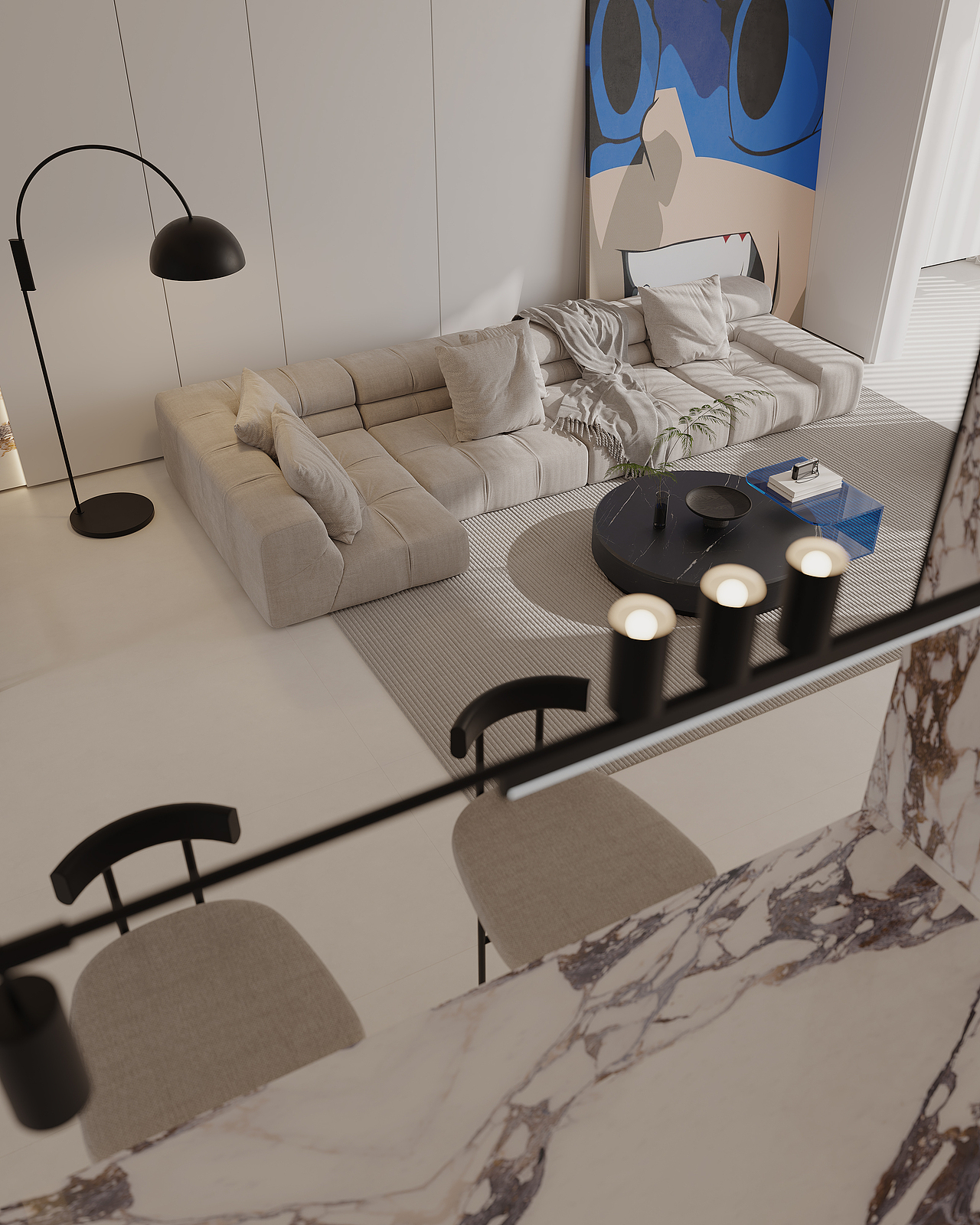 现代极简与克莱因蓝的碰撞