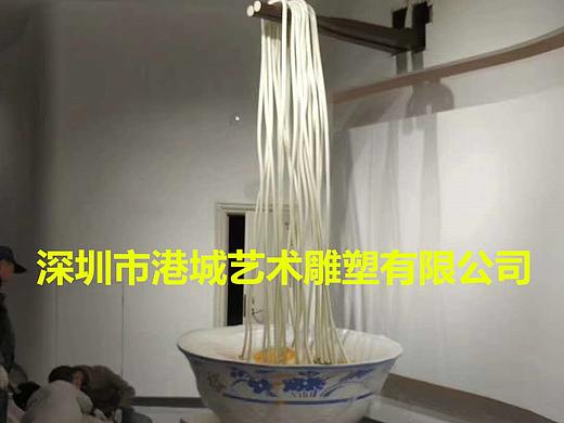 商业装饰传统拉面馆美陈玻璃钢大碗面条雕塑摆件