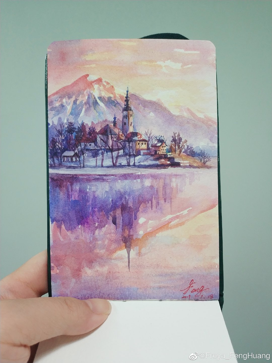 水彩手绘风景 少女心色系～（图ZMTY3NzU0OTYw） - 绘画 - 站酷设计师凤Freya原创素材 - 站酷ZCOOL