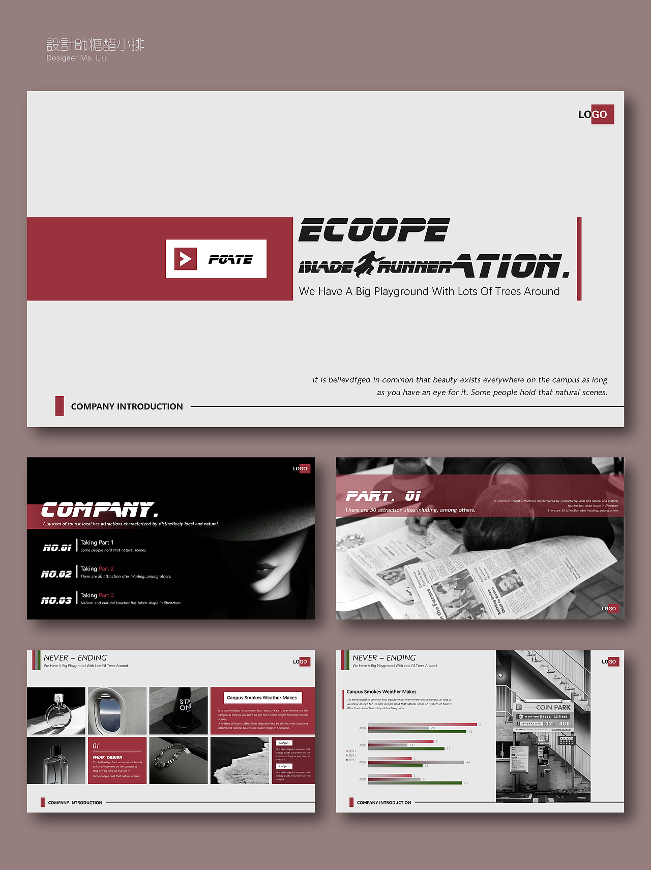 PPT设计-红白灰系毕业答辩模版