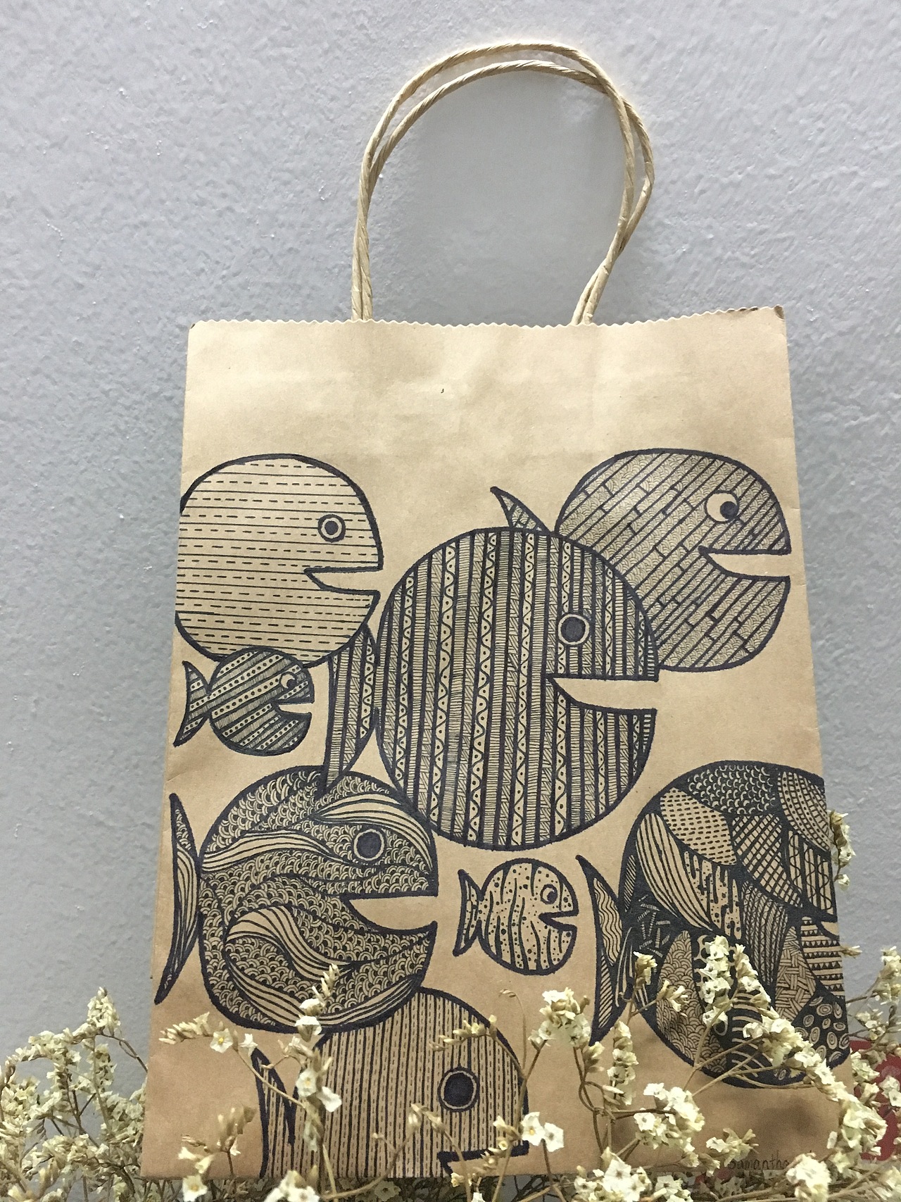 手绘黑白插画手提袋厦门/设计爱好者/6年前/620浏览susamantha