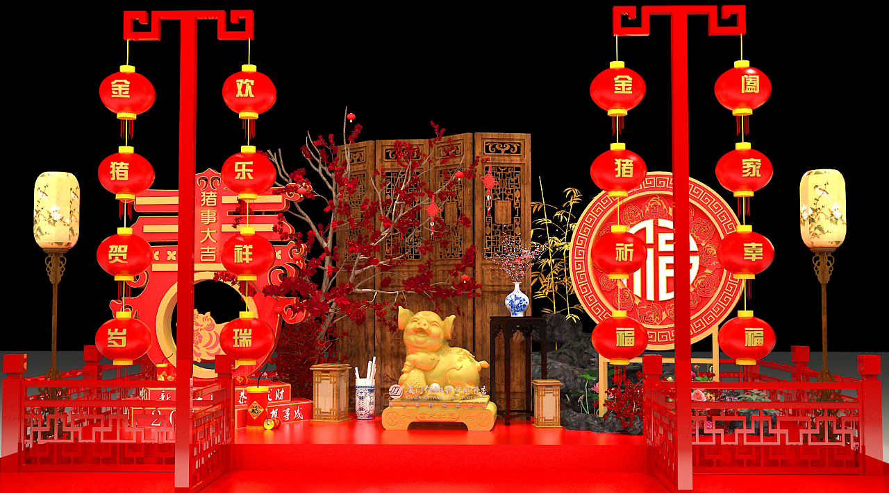 厦门佰翔软件园酒店春节美陈