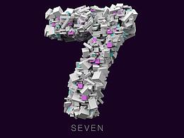 C4D-字体设计SEVEN 