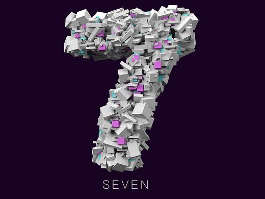 C4D-字体设计SEVEN 