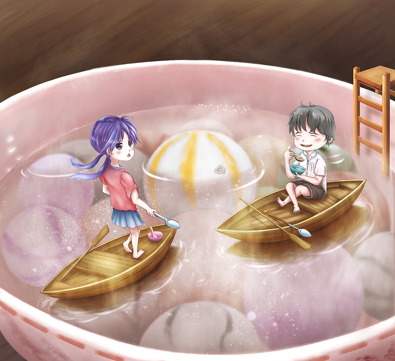 元宵快乐，赶快吃汤圆（图ZMTQ1NDI4MzUy） - 商业插画 - 站酷设计师Mmale原创素材 - 站酷ZCOOL