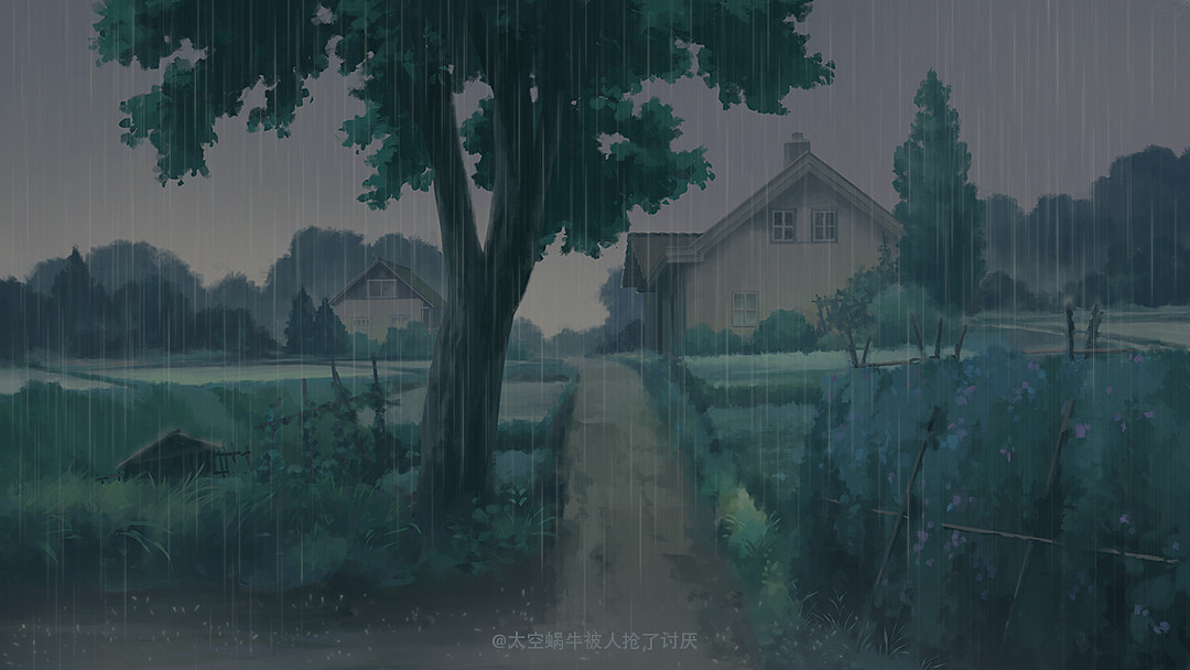 不同时段的下雨天