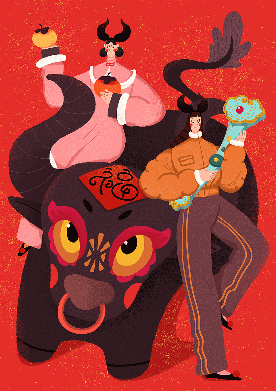 年俗插画年味儿