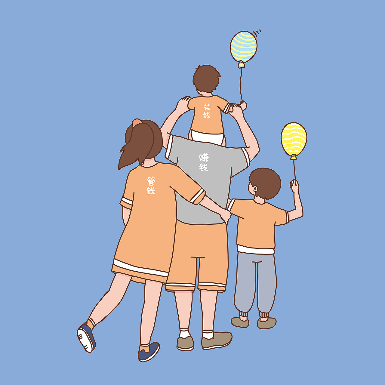 幸福一家人背影系列