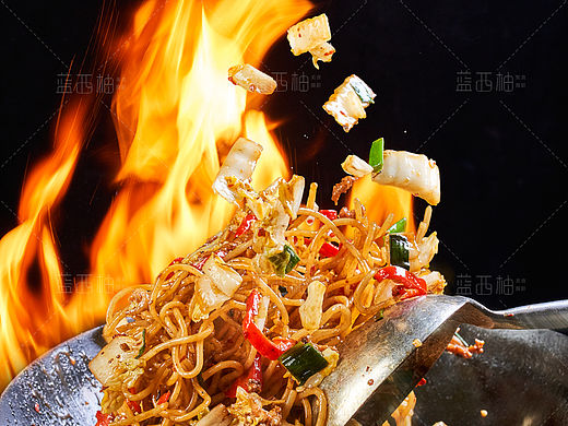 爆炒江西炒粉 颠锅颠勺摄影 小吃美食拍摄