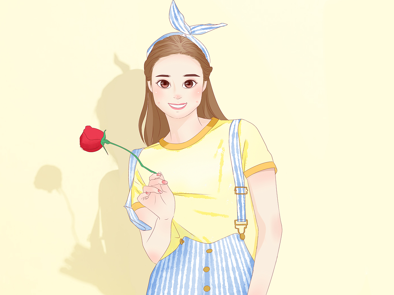 商业手绘-玫瑰美女（图ZMTQ4NjA1NDEy） - 商业插画 - 站酷设计师画一朵苍凉原创素材 - 站酷ZCOOL