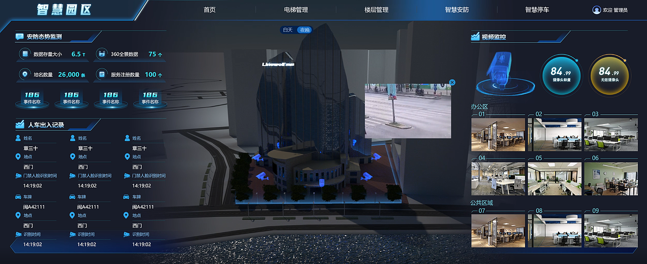 智慧园区,智慧城市可视化实践|ui|软件界面|luojeff_原创作品-站酷