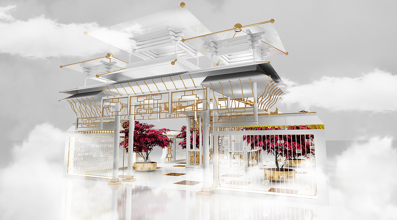 新中式枫叶天宫展台美陈（图ZMjQyOTQ5ODg0） - 场景 - 站酷设计师设计智库原创素材 - 站酷ZCOOL