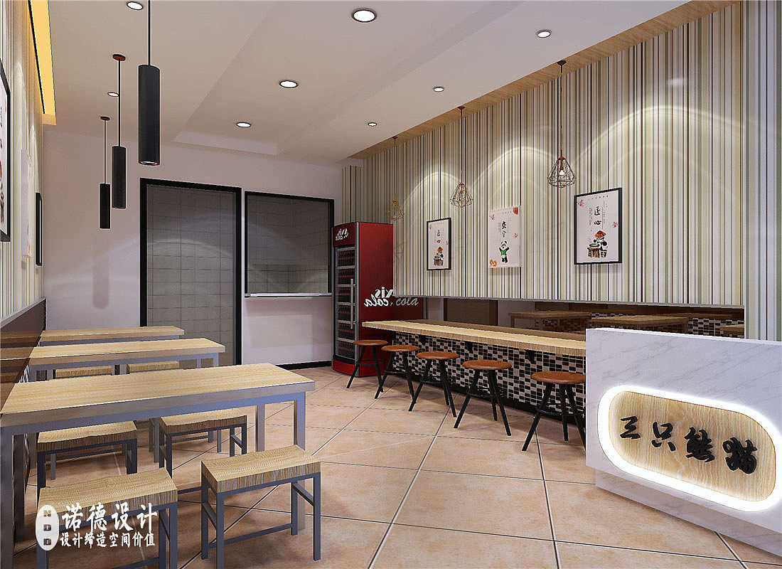 郑州特色餐饮店设计|餐饮设计公司-堂食三只熊猫餐饮店（图ZODQ5ODczNTY=） - 家装设计 - 站酷设计师诺德设计原创素材 - 站酷ZCOOL