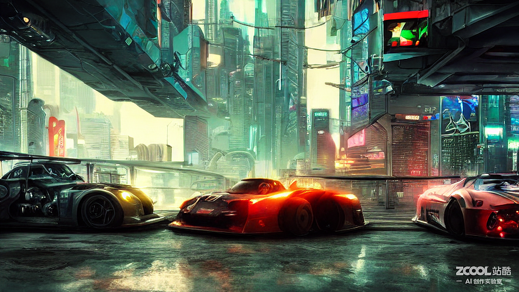 #AI创作实验室#赛博朋克汽车比赛