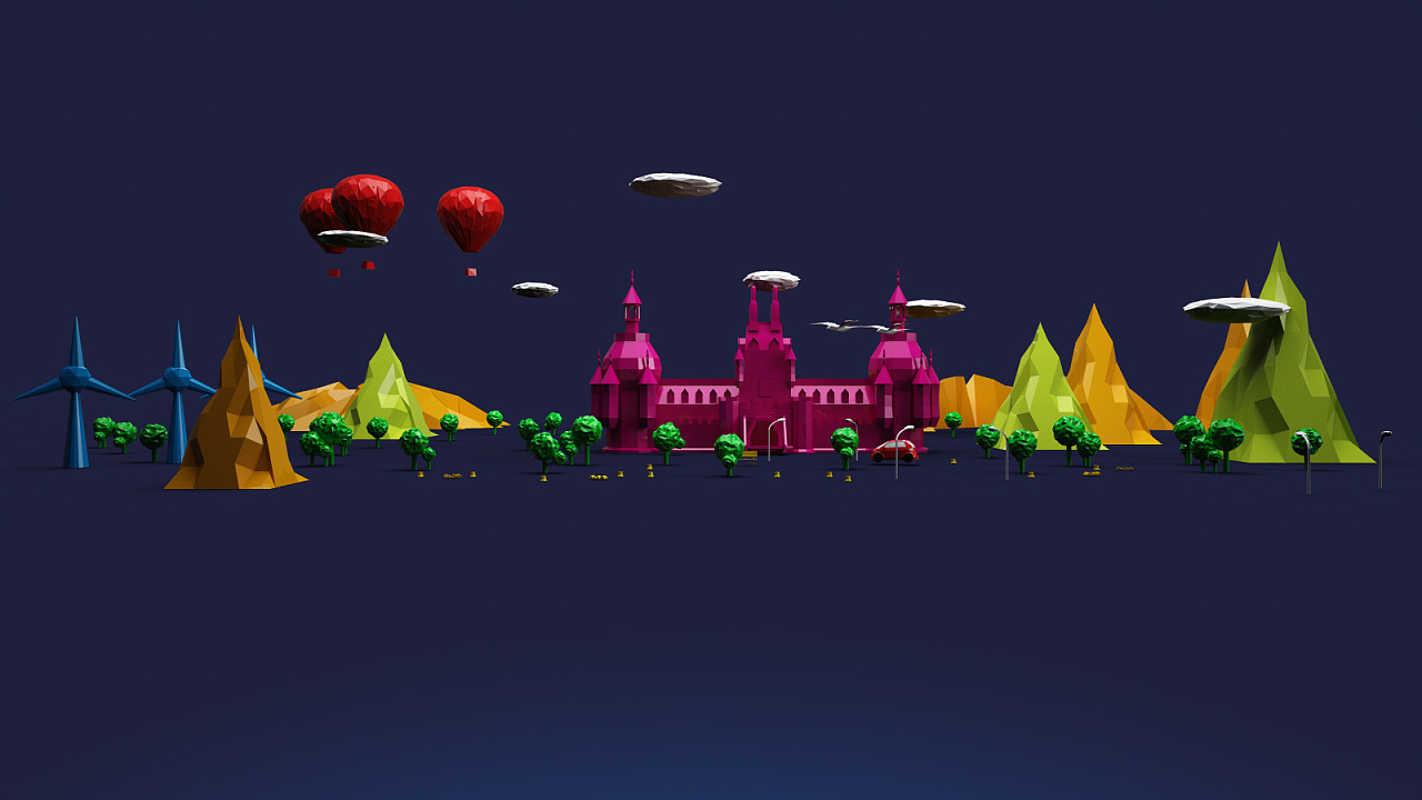 低面风格3d效果图