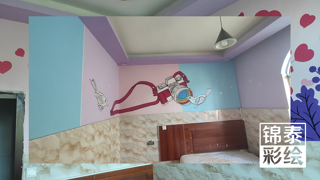 宾馆酒店翻新墙体彩绘/主题酒店墙绘/昆明海口昆海宾馆