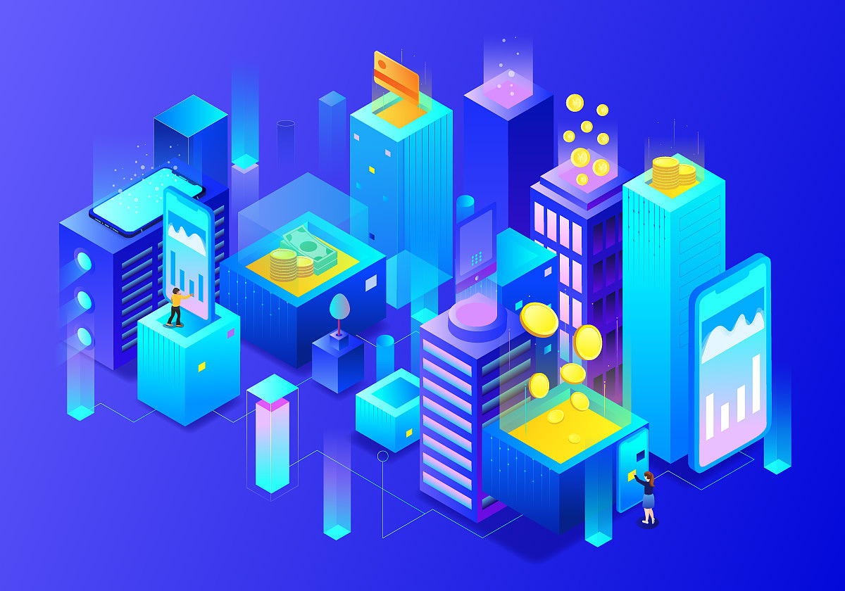 2.5d金融经济插画