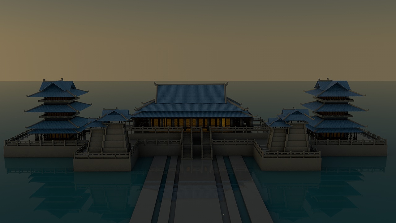 广寒宫练习建模|三维|建筑/空间|五线纸_原创作品-站酷zcool