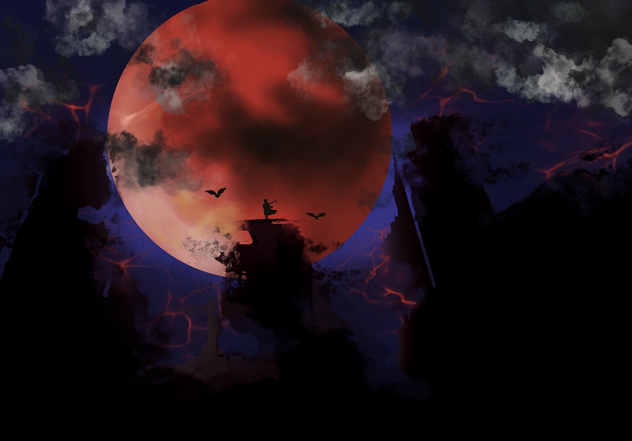 红月之下|插画|艺术插画|林木子豆豆花 - 原创作品 - 站酷 (zcool)