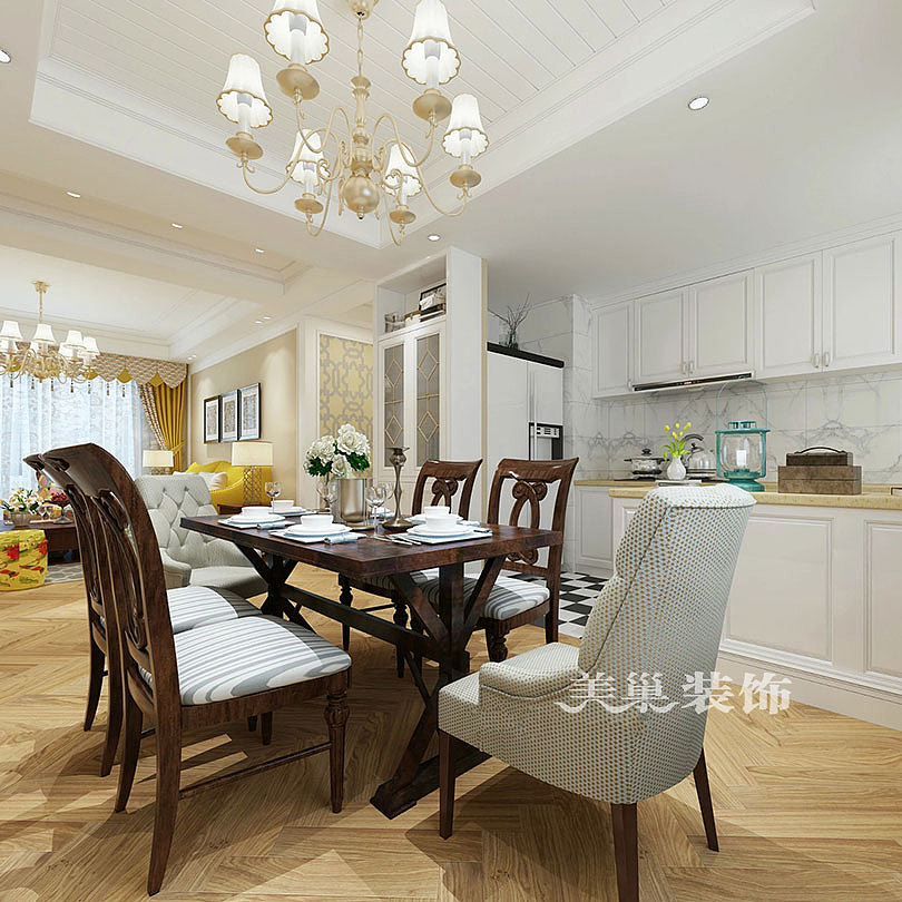 郑州瀚宇天悦三室两厅130平现代简约风格装修样板间设计---餐厅