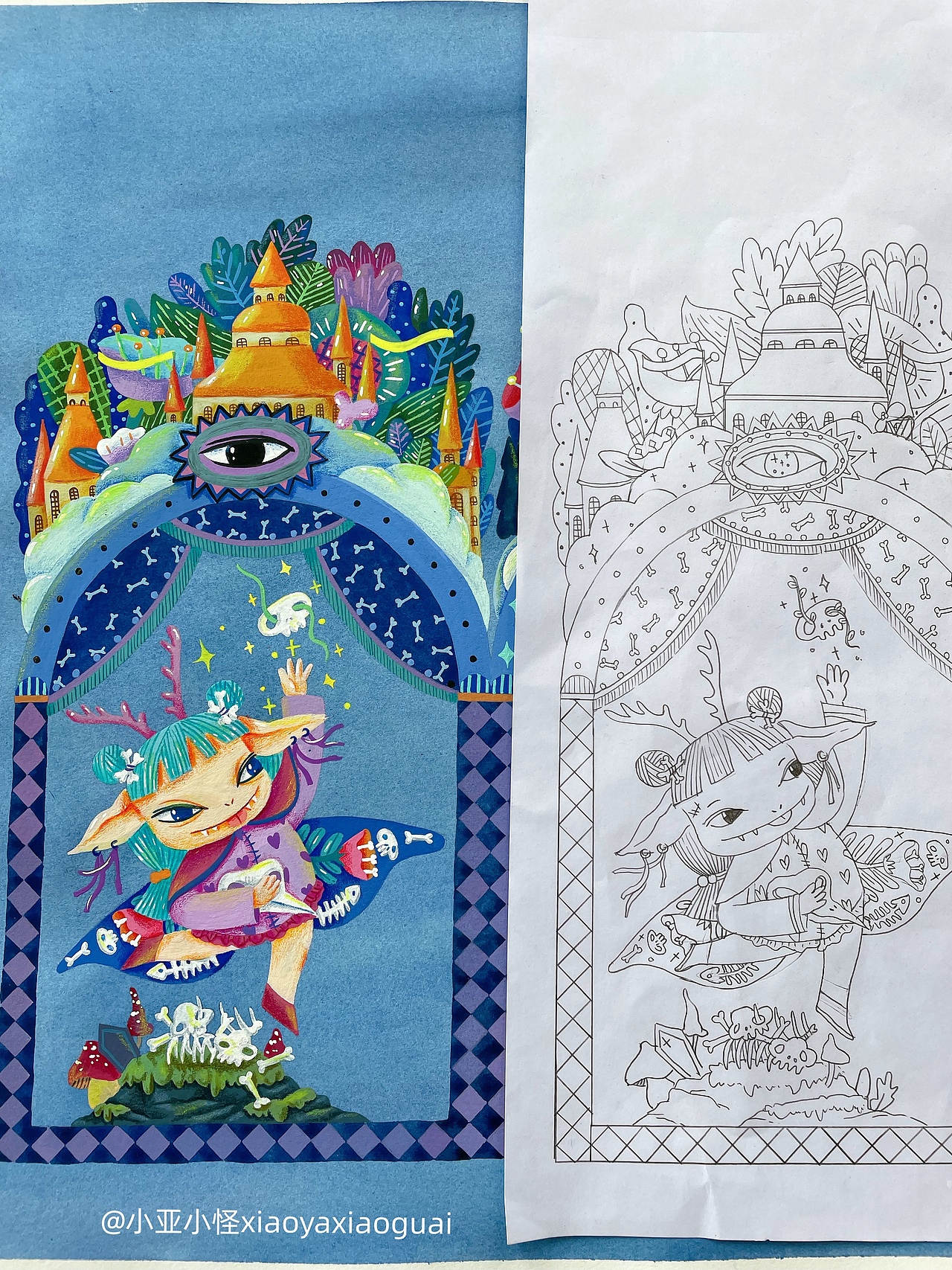 《小怪剧场》原创插画（图ZMjc2NDQyMTQw） - 艺术插画 - 站酷设计师小亚小怪原创素材 - 站酷ZCOOL