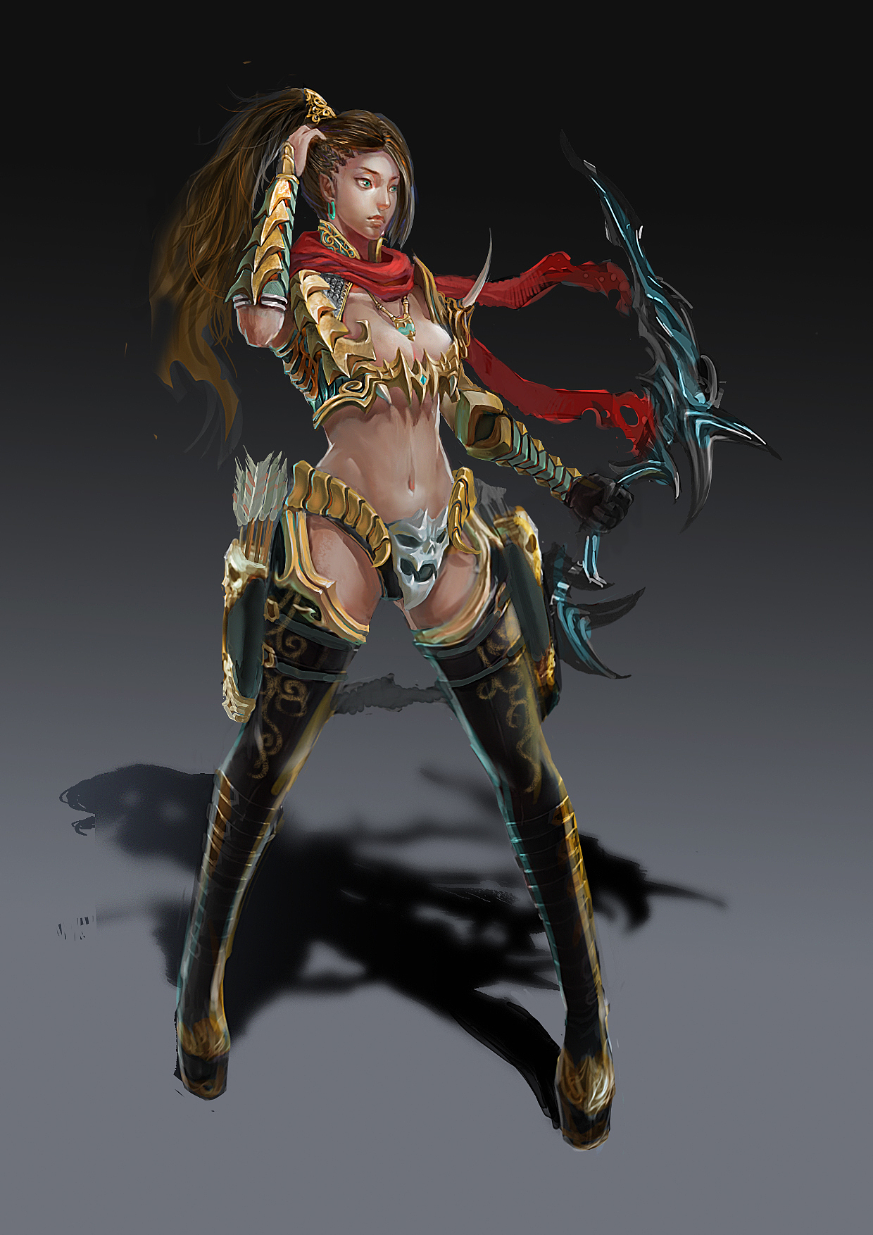 最近在画的一张弓箭妹子~~