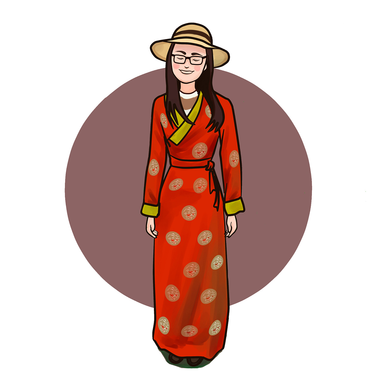 穿着藏袍的汉族小姑娘