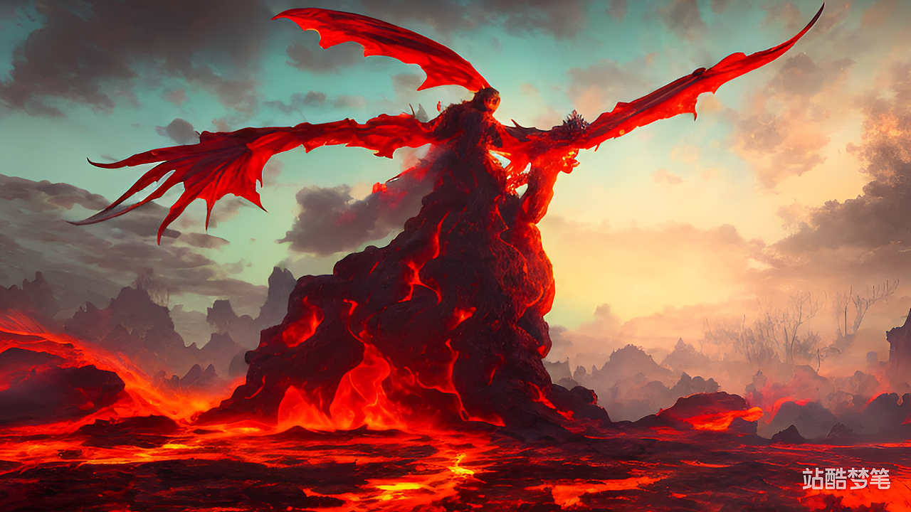 #站酷梦笔#荒废的土地上留着酷热的岩浆