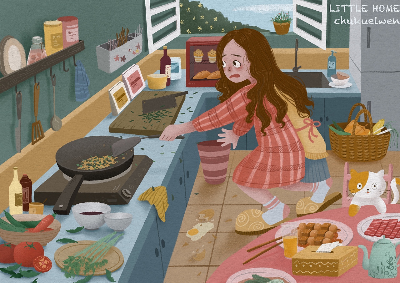 《宅家日记系列插画》（图ZMjA3MDY4NzIw） - 儿童插画 - 站酷设计师chukueiwen原创素材 - 站酷ZCOOL