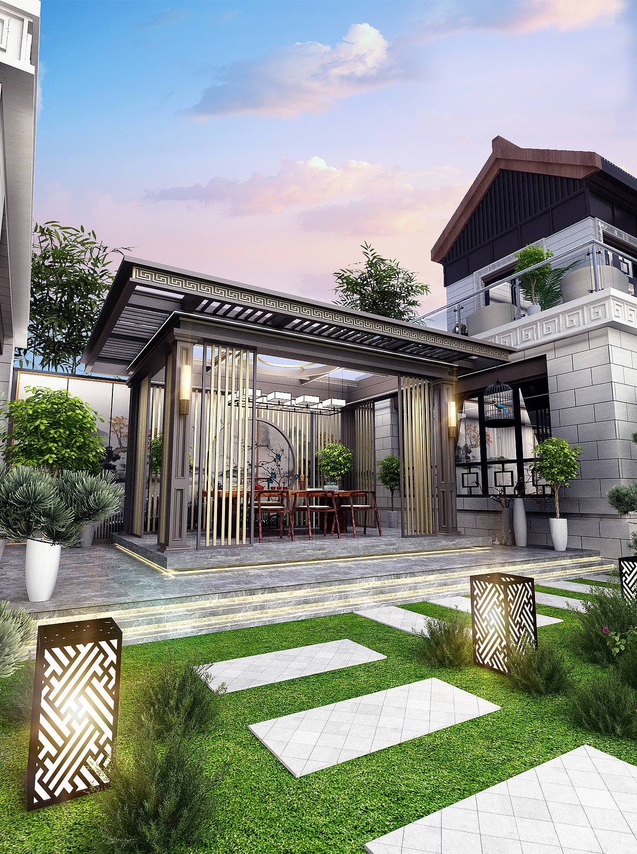 新中式-观月亭（图ZMjc5NDQ5MjQ0） - 景观设计 - 站酷设计师夜猫族设计原创素材 - 站酷ZCOOL