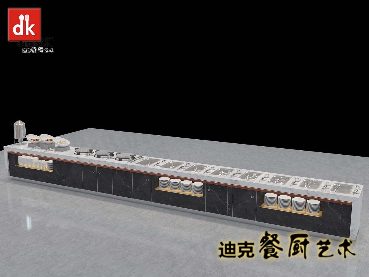 自助餐台 现代简约餐厅 自助餐设备 食物取餐台吧台